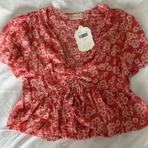 Altar’d State button up peplum top size small